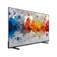 Vestel 55QG9840 Ultra HD 4K QLED televizyon, renkli boya desenli ekranıyla açılı şekilde görünüyor
