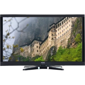 Vestel 24HA5000 HD Ready LED televizyon, siyah çerçevesi ve ayaklı tasarımıyla manzara görüntüsü gösteriyor