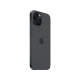 Siyah Apple iPhone 15 akıllı telefonun arka yüzü, çift kamera modülü ve Apple logosu görünümü