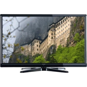 Vestel 24PH5030 HD Ready HD TV, siyah çerçeveli LED televizyon ve kale görüntüsüyle önden görünüm