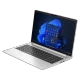 HP EliteBook 650 G10 B2RK6ES gümüş renk iş ve ofis laptopu; klavye ve açılı ekran görünümü