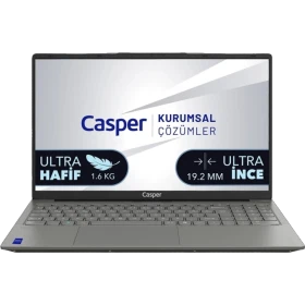 Casper Nirvana X750.1342-CF00R-G-F gri iş ve ofis laptopu; açık ekran, ince tasarım vurgulu kurumsal çözüm ekranı