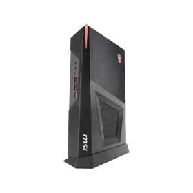 MSI Trident 3 7RB-252XTR masaüstü bilgisayar, siyah ince kasa ve kırmızı detaylarıyla