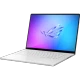 Beyaz Asus ROG Zephyrus G16 GU606AR-TB047 oyuncu laptop, RGB aydınlatmalı oyun ekranı açık görünüyor