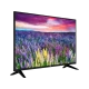 Vestel 43UD8470 Ultra HD 4K LED televizyon, çiçekli kır manzarası gösteren siyah ekranlı TV