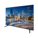 Beko B43 A 675 A Full HD FHD TV, şehir manzarası gösteren ince çerçeveli siyah televizyon