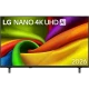 LG 50NU8E0B3LA Ultra HD 4K TV, renkli ekranı ve ince siyah çerçevesiyle önden görünür