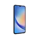 Samsung Galaxy A34 siyah akıllı telefon, önden ekran görünümü ve damla çentikli tasarım