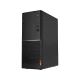 Lenovo V520 10NK0044TX siyah masaüstü bilgisayar kasası, önden ve yandan görünüm