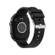 Tecno Watch 3 Active siyah akıllı saatin arka yüzü ve ayarlanabilir silikon kayışı