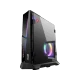 MSI MEG Trident X 10SE-851EU siyah masaüstü bilgisayar, RGB aydınlatmalı kompakt kasa tasarımıyla.