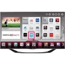 LG 42LA690S Full HD LED Televizyon; ekranda uygulama menüleri ve Smart TV arayüzü görünüyor.