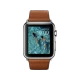 Apple Watch 42 mm gümüş paslanmaz çelik kasalı, klasik tokalı kahverengi kayışlı akıllı saat