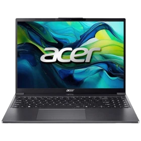 Aspire Acer Aspire Go 15 AG15-51P-51XY gri iş ve ofis laptopu, önden açık ekran ve klavye görünümü