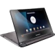Lenovo Flex A10 32 GB siyah tablet; ekranında uygulama arayüzü ve katlanır stand tasarımı görünür