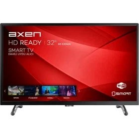 Axen AX32DIL13 HD Ready 32 inç LED televizyon, siyah çerçeveli ekran ve ayaklı tasarım.