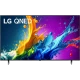 LG 86QNED80T6A Ultra HD 4K QNED TV, canlı renkli arayüz ve renkli sıvı görsellerle vitrin ekranı