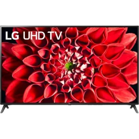 LG 70UN70706LB Ultra HD 4K LED televizyon ekranda kırmızı çiçek deseniyle, genel siyah tasarım.