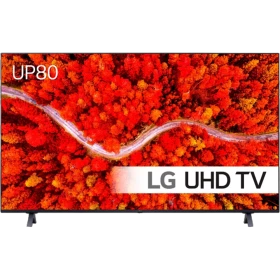 LG 60UP80006LA Ultra HD 4K LED TV, ince çerçeveyle canlı çiçek temalı ekran görünümü