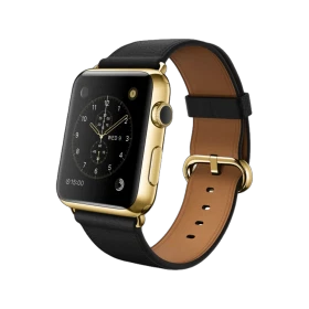 Apple Watch Edition 42 mm, 18 ayar sarı altın kasalı ve klasik tokalı siyah kayışlı akıllı saat