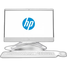 HP 200 G3 3VA48EA beyaz masaüstü bilgisayar; monitör, klavye ve mouse birlikte gösteriliyor