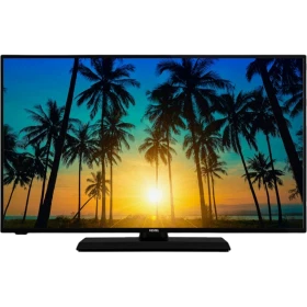 Vestel 32F8500 Full HD LED televizyon, siyah çerçeveli ekranında palmiye ağaçları ve gün batımı görüntüsü