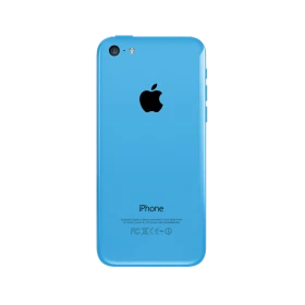 Apple iPhone 5C mavi akıllı telefonun arka yüzü, kamera ve Apple logosu detaylı tasarım