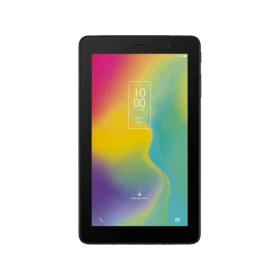 TCL Tab 7 Lite 32 GB siyah tablet ekranı, renkli arayüz ve saat bildirimli görünüm
