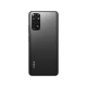 Xiaomi Redmi Note 11S siyah akıllı telefonun arka yüzü, dört kameralı modül ve Redmi logosu görünüyor
