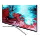 Samsung 49K5579 Full HD FHD LED televizyon, ekranda canlı mavi-kırmızı sahne; genel renk tasarımı
