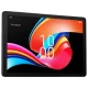 TCL Tab 10L Gen 2 siyah renkli tablet; parlak ekran üzerinde 10:00 saati ve canlı renkli arayüz görülüyor.