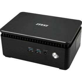 MSI Cubi 3 Silent S-055XTR siyah mini masaüstü bilgisayar, önden görünüm