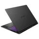 HP OMEN MAX Gaming 16-ah0022nt B88F2EA siyah oyuncu laptop açık renkli klavye ışıklarıyla.