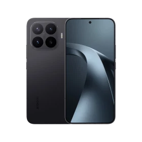 Siyah Xiaomi 17T Pro akıllı telefon, ön ekranı ve üçlü arka kamera tasarımıyla önden ve arkadan görünüm
