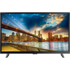 Sunny SN49FAL27 Full HD FHD TV, siyah çerçeveli televizyon ve köprü manzarası gösteren ekranı