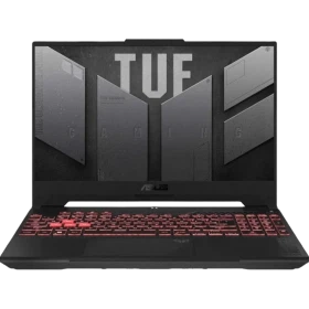 Asus TUF Gaming F15 FX507VV-LP241 oyuncu laptop, koyu gri tasarım ve kırmızı aydınlatmalı klavye, DOS