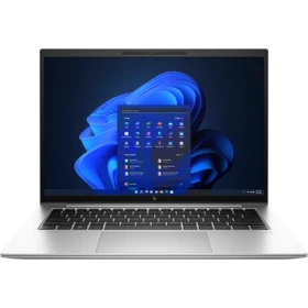 HP EliteBook 1040 G10 C9XW4AT gümüş ultrabook laptop; açık ekran ve klavye görünümüyle vitrin fotoğrafı