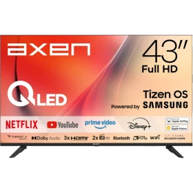 Axen AX43QFMLN-T08I 43 inç Full HD QLED Tizen OS televizyonun önden görünümü