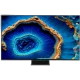 TCL 75C755 Ultra HD 4K LED televizyon ekranında canlı mavi desen, siyah çerçeve.