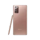 Bakır renk Samsung Galaxy Note 20 akıllı telefon, arka yüz ve üçlü kamera modülü, yanında S Pen kalemle