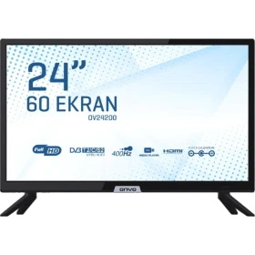 Onvo OV24200 HD Ready HD TV, siyah çerçeveli 24 inç LED televizyon ve ayakları