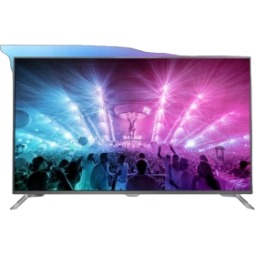 Philips 55PUS7101 LED Ultra HD 4K televizyon; canlı konser sahnesi ekran görüntüsü, ince çerçeve tasarım
