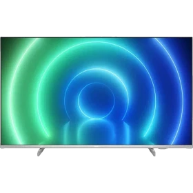 Philips 43PUS7556 Ultra HD 4K LED televizyon, kavisli ışık temalı ekranda canlı renkler, genel siyah çerçeve