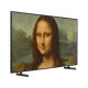 Samsung 55LS03B Ultra HD 4K QLED televizyon; siyah çerçeveli ekranda Mona Lisa temalı canlı sahne gösterimi
