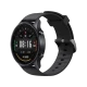 Xiaomi Mi Watch Color siyah akıllı saat, yuvarlak renkli ekranı ve silikon kordonuyla önden görünüm