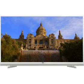 Beko B55 LW 9486 Ultra HD 4K TV, gümüş renkli çerçevesiyle tarihi saray manzarasını gösteriyor
