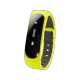 Huawei Talkband B1 sarı akıllı bileklik, siyah ekranı ve ayarlanabilir kayışıyla önden görünür.