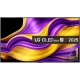 LG OLED65G55LW Ultra HD 4K OLED televizyon, mor-sarı dalga ekranıyla vitrin görünümü