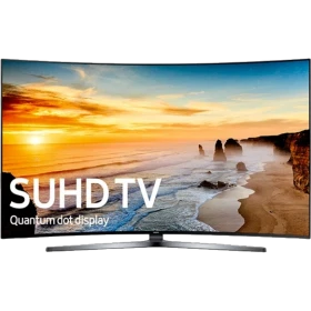 Samsung 78KS9800 Ultra HD 4K LED televizyon, gün batımı manzaralı ekran görüntüsü, genel renk vitrin modeli
