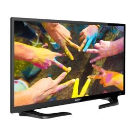 Sunny Kapadokya 32 inç siyah HD Ready uydu alıcılı televizyon, ekranda renkli eller görüntüsüyle